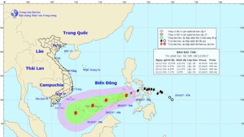 Trưa 18/12 bão Kai-tak vào Biển Đông, gió giật mạnh, Bắc Bộ rét đậm diện rộng