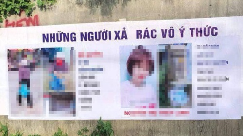 Tấm băng rôn in ảnh 'người xả rác': Lên án cái sai, nhưng phải tuân thủ pháp luật