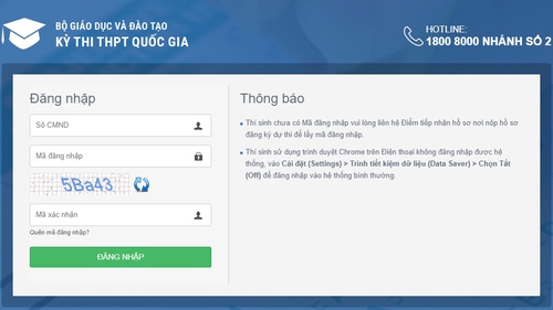 Hướng dẫn tra cứu điểm thi THPT quốc gia 2018