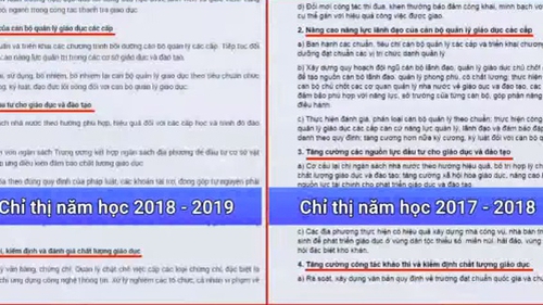 Chỉ thị năm học mới 3 năm liền na ná giống nhau?