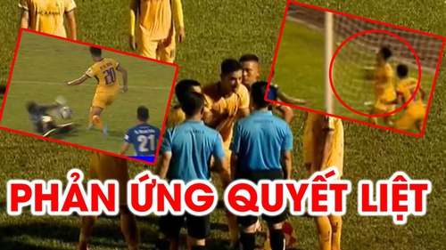 VIDEO: SLNA quây trọng tài vì bàn thua gây tranh cãi