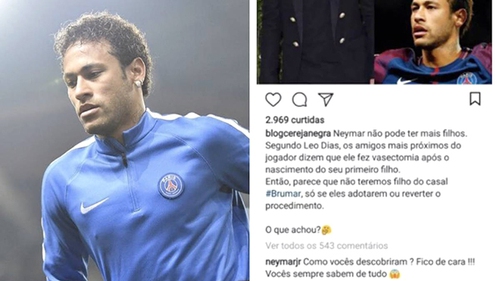 Neymar nổi giận trước tin đồn thắt ống dẫn tinh