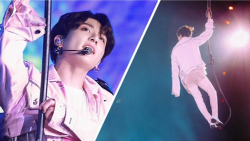 Jungkook bay trên sân khấu SVĐ Rose Bowl, trình diễn solo ‘Euphoria’