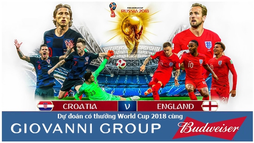 Dự đoán có thưởng World Cup 2018: Trận Croatia - Anh (Vòng bán kết)