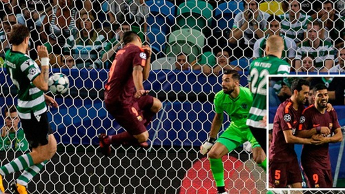 Video clip highlights bàn thắng trận Sporting Lisbon 0-1 Barcelona