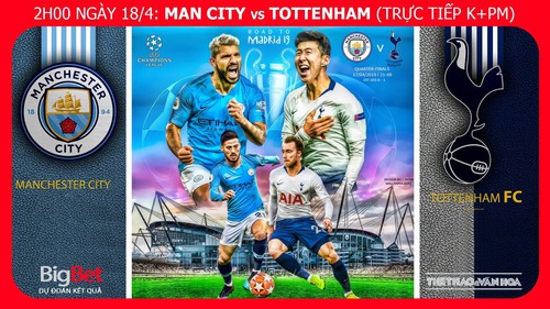 Soi kèo dự đoán bóng đá Manchester City vs Tottenham (2h00 ngày 18/4), tứ kết lượt về Cúp C1. Trực tiếp K+PM