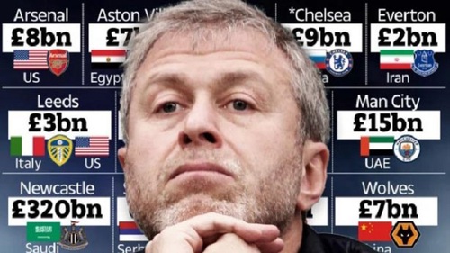 Abramovich chỉ là chủ sở hữu nước ngoài giàu thứ 3 ở Premier League