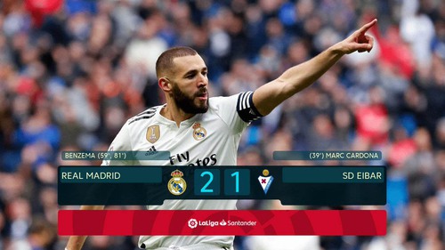 VIDEO bàn thắng Real Madrid 2-1 Eibar: Benzema giải cứu 'Kền kền trắng'