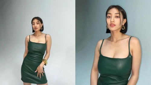 Jihyo Twice khoe vẻ đẹp nóng bỏng trong chiếc váy xanh bó sát