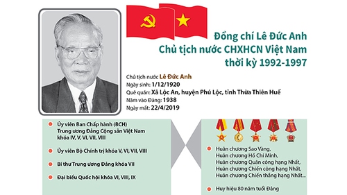 Quá trình công tác của nguyên Chủ tịch nước Lê Đức Anh