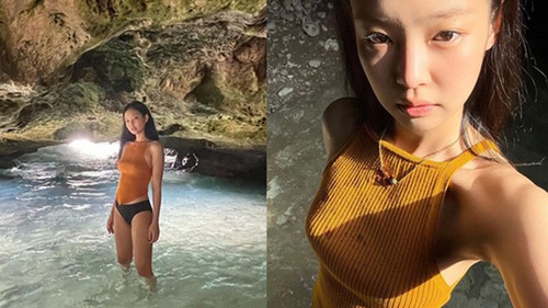 Diện bikini độc lạ, Jennie Blackpink như dụ fan đến hang động