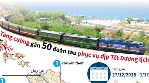 ĐỒ HỌA: Tăng cường gần 50 đoàn tàu phục vụ dịp Tết Dương lịch 2019