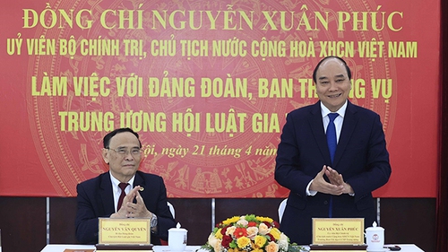 Chủ tịch nước Nguyễn Xuân Phúc làm việc với Trung ương Hội Luật gia Việt Nam