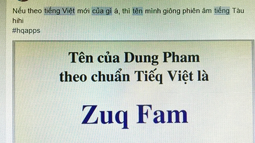 Dân mạng đua nhau 'chế' tên mình theo 'bộ tiếng Việt mới'