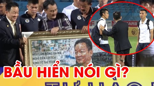 Hành động lạ của bầu Hiển trong ngày Hà Nội bị SLNA 'phá hỏng' tiệc sinh nhật