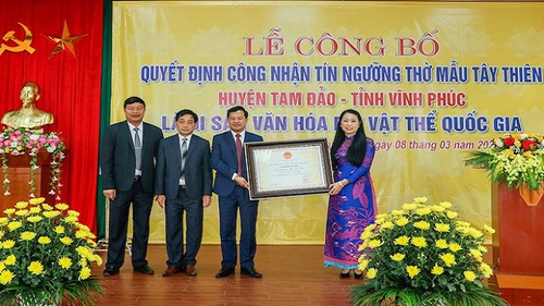 Tín ngưỡng thờ Mẫu Tây Thiên được công nhận là di sản văn hóa phi vật thể quốc gia