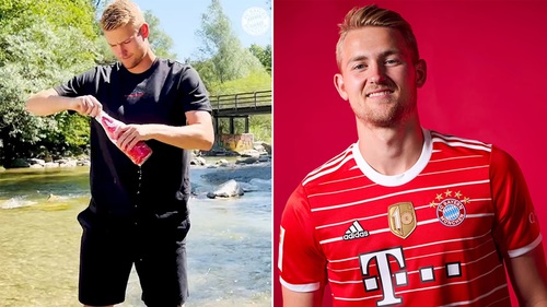 De Ligt hôn say đắm bạn gái trong ngày ra mắt Bayern Munich