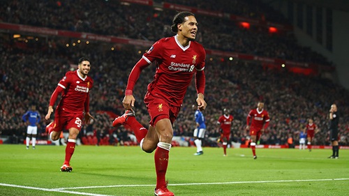 Video clip highlights bàn thắng trận Liverpool 2-1 Everton: Van Dijk ra mắt cực ấn tượng