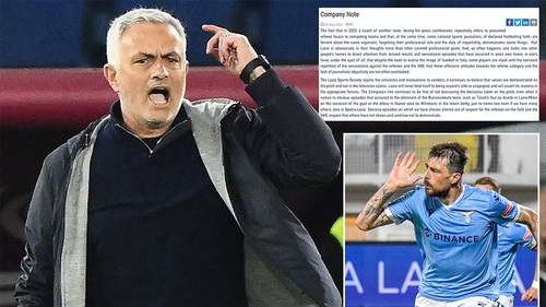 Mourinho lại dùng đòn khẩu chiến, Lazio phản pháo dữ dội