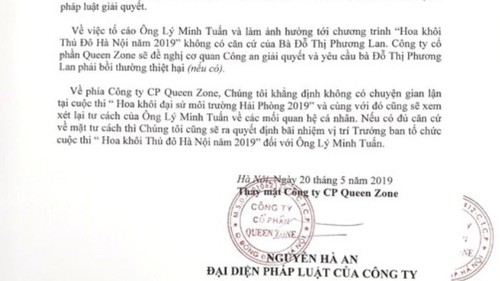 'Lùm xùm' Hoa khôi Thủ đô 2019: Sẽ xem xét lại tư cách Trưởng BTC của NTK Lý Minh Tuấn