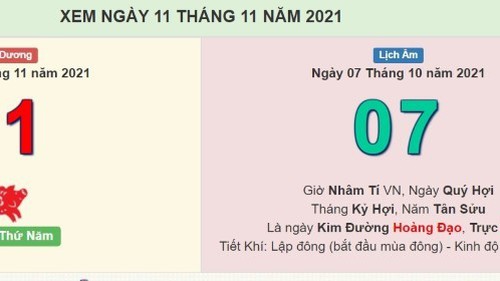 Xem lịch âm hôm nay 11/11/2021 là ngày tốt hay xấu?