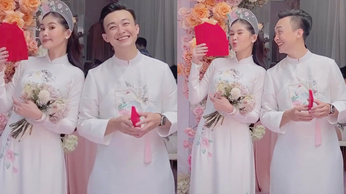 Lễ vu quy của Hoa hậu Ngân Anh: Cô dâu - chú rể ngọt ngào, đón dâu bằng xe bạc tỷ