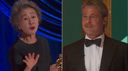 Sao Hàn 73 tuổi hài hước đáp trả khi bị hỏi 'Mùi của Brad Pitt thế nào' tại Giải Oscar 2021