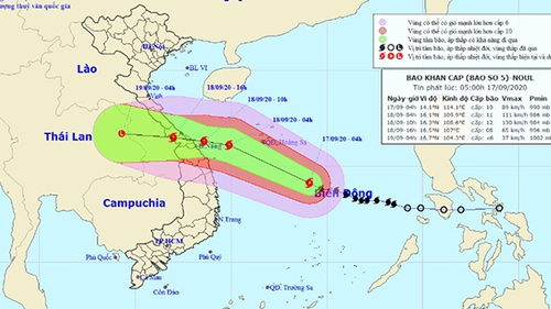 Bão số 5 giật trên cấp 12 và tiếp tục mạnh lên