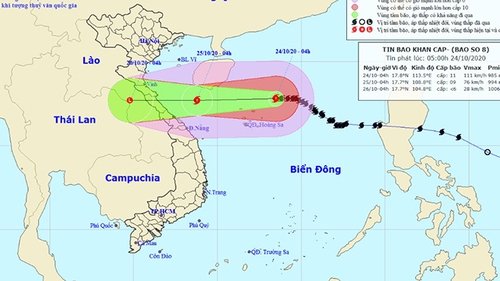 Bão số 8 giật cấp 13 đang cách quần đảo Hoàng Sa 160 km về phía Đông Đông Bắc