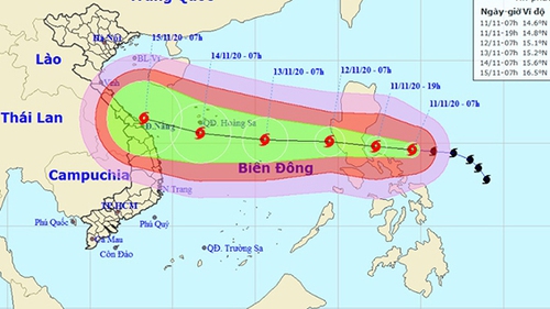 Bão số 13 ảnh hưởng trực tiếp đến miền Trung từ ngày 14 -15/11