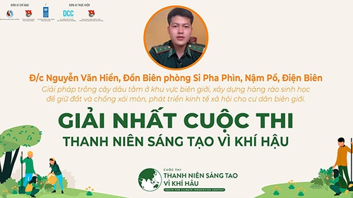 Chủ nhân Giải thưởng 'Thanh niên sáng tạo vì khí hậu' 2021 thuộc về đồng chí sĩ quan Biên Phòng