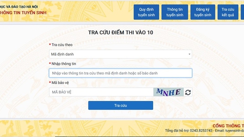 Tra cứu điểm thi vào lớp 10 năm 2022 Hà Nội
