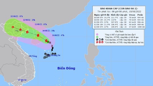 Bão số 2 hướng thẳng về đất liền Hải Phòng - Quảng Ninh