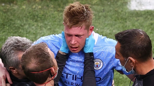 De Bruyne có thể lỡ EURO 2020 vì chấn thương nặng ở Chung kết C1