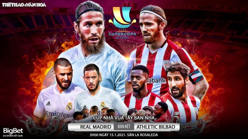 Soi kèo nhà cái Real Madrid vs Athletic Bilbao. Bán kết Siêu cúp Tây Ban Nha