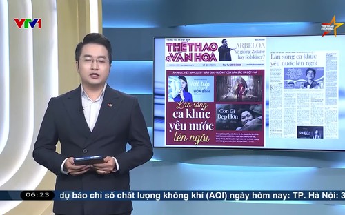 Điểm báo VTV1: Làn sóng ca khúc yêu nước lên ngôi