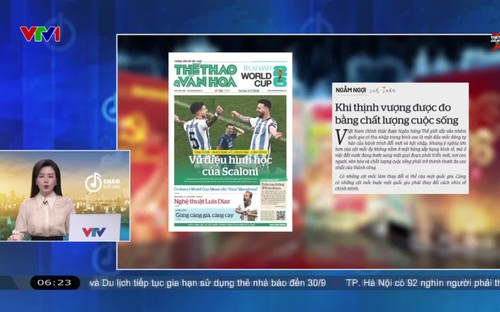 Điểm báo VTV1: Khi thịnh vượng được đo bằng chất lượng cuộc sống