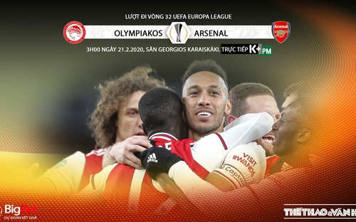 Nhận định bóng đá Olympiakos vs Arsenal (3h00 ngày 21/2). Trực tiếp K+PM