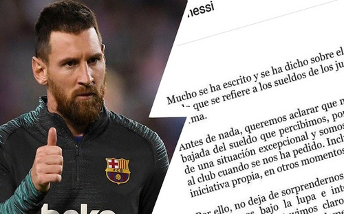 Messi chấp nhận giảm 70% lương ở Barca, trở thành cầu thủ mất nhiều tiền nhất vì COVID-19