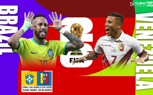 VIDEO trực tiếp bóng đá Brazil vs Venezuela. Xem trực tuyến vòng loại World Cup 2026 (7h30 hôm nay 13/10)