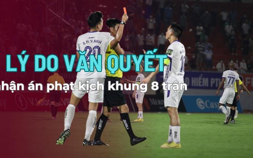 Lý do Văn Quyết bị treo giò 8 trận vì xâm phạm thân thể trọng tài