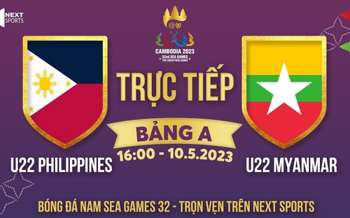 Kèo U22 Philippines vs Myanmar - VTV5 trực tiếp bóng đá SEA Games 32 (19h00, 10/5).