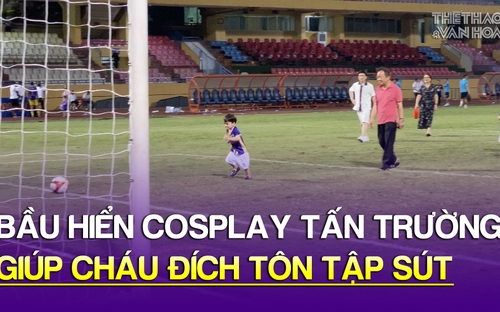 Bầu Hiển cosplay Tấn Trường giúp cháu đích tôn tập bóng, nói chuyện với HLV Nam Định sau trận đấu