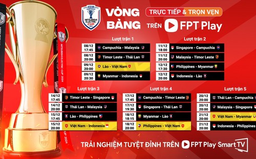 Lịch thi đấu AFF Cup 2024 mới nhất, lịch thi đấu đội tuyển Việt Nam