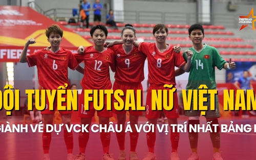 Đội tuyển futsal nữ Việt Nam giành vé dự VCK châu Á với vị trí nhất bảng D