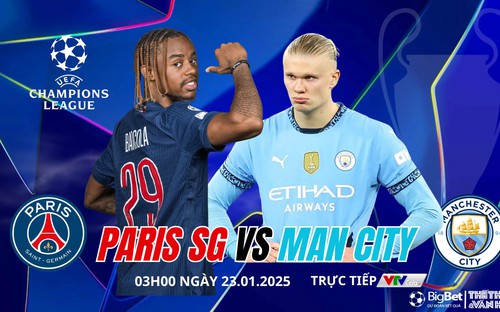 Nhận định, soi tỷ lệ PSG vs Manchester City 3h00 ngày 23/1, giải đấu UEFA Champions League