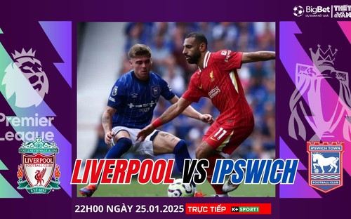 Nhận định, soi tỷ lệ Liverpool vs Ipswich 22h00 ngày 25/1, Giải Ngoại hạng Anh