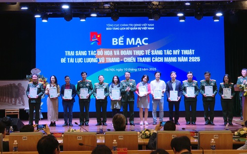 Gần 100 tác phẩm và phác thảo tranh ra đời từ Trại sáng tác về đề tài lực lượng vũ trang