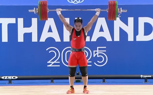 Lực sĩ Nguyễn Quốc Toàn giành HCB cử tạ hạng cân 88 kg nam ở SEA Games 33