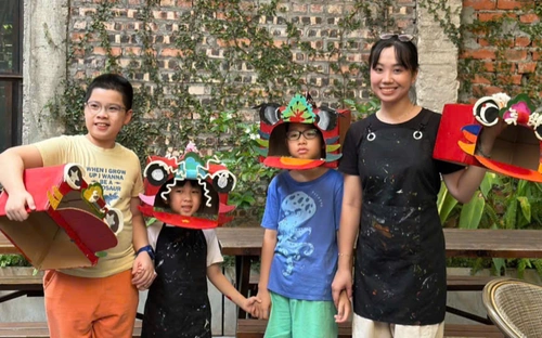 Workshop "Mô hình đầu lân" mang không khí rộn ràng mùa Trung Thu